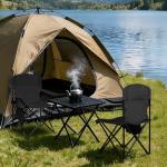 SAILARY Folding Camping Chair, 225lb Capacity, Includes Cup Holder & Side Storage Bag, 5.5lbs Portable for Beach, Camping, Sport,Black