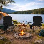 SAILARY Folding Camping Chair, 225lb Capacity, Includes Cup Holder & Side Storage Bag, 5.5lbs Portable for Beach, Camping, Sport,Black