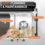 ROVSUN 2-in-1 Portable Camping Stove & Propane Grill with Enamel Griddle & Piezo Igniter, Tabletop Camp Stove with Built-in Handle, Wind Panel & Regulator for Outdoor Camping, Tailgating, Grilling