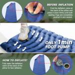 Pretyw Sleeping Pad for Camping - Ultralight Camping Mattress with Pillow, Built-in Foot Pump, Compact Inflatable Portable Mat for Backpacking, Hiking, Car Traveling, Beach, Tent