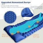 MEETPEAK Sleeping Pad, Extra Thickness 4 Inch Inflatable Camping Sleeping Mat with Pillow Built-in Foot Press, Compact Ultralight Camping Air Mattress for Backpacking, Hiking, Tent