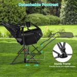 Ainfox Hammock Camping Chair with Footrest, Foldable Portable Rocking Chairs for Adults Outside Swinging Camp with Cup Holder Pillow for Outdoor Patio Poolside (Black)