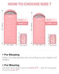 Sportneer 0 Degree Wearable Sleeping Bag for Adults & Kids – Walkable with Arm Zippers, Waterproof & Warm to 20°F, Compact for Camping, Stadiums, Travel, Backpacking & Car Use