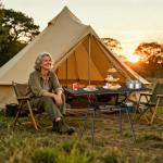 Anbte 3ft Roll Up Camping Table Max 27.5", 4 Adjustable Heights Aluminum Camping Table Foldable Waterproof with Carrying Bag, Lightweight, for Garden Picnic Outdoor Travel Beach, 35” X 16”, Black