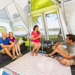 CORE 12 Person Instant Cabin Tent | Large 3 Room Family Pop Up Tent for 2 Minute Camp Setup | Included Storage Pockets for Camping Accessories