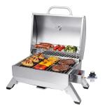 Royal Gourmet GT1001 Stainless Steel Portable Grill, 10000 BTU BBQ Tabletop Gas Grill with Folding Legs and Lockable Lid, Outdoor Camping, Deck and Tailgating, Silver