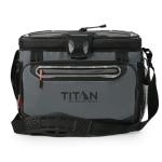 Titan by Arctic Zone Deep Freeze Cooler - 30 Can Zipperless Hardbody Cooler with Deep Freeze Insulation, HardBody Liner, and SmartShelf - Sharkskin Gray