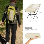 CAMEL CROWN Portable Camping Chair Lightweight Compact Folding Chair Mesh for Outdoor Camp Travel Beach Picnic Festival Hiking Backpacking White