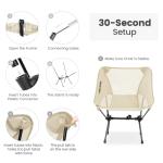 CAMEL CROWN Portable Camping Chair Lightweight Compact Folding Chair Mesh for Outdoor Camp Travel Beach Picnic Festival Hiking Backpacking White