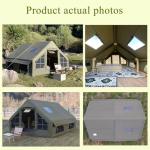 Large Luxury Inflatable Camping Tent, Technology Cotton Canvas Tent for 4-6-8-10-12 People | Breathable and Waterproof Tent with Skylight and Stove Jack, Suitable for Family Camping of 12 ㎡