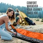 VENTURE 4TH 3-Season XL Backpacking Sleeping Bag, Camping Sleeping Bags for Adults & Kids - Lightweight, Comfortable, Water Resistant, Ideal for Hiking, Camping & Outdoor – Orange/Gray
