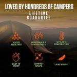 VENTURE 4TH 3-Season XL Backpacking Sleeping Bag, Camping Sleeping Bags for Adults & Kids - Lightweight, Comfortable, Water Resistant, Ideal for Hiking, Camping & Outdoor – Orange/Gray