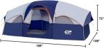 CAMPROS Tent-8-Person-Camping-Tents, Waterproof Windproof Family Tent, 5 Large Mesh Windows, Double Layer, Divided Curtain for Separated Room, Portable with Carry Bag - Blue