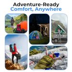 SereneLife Backpacking Sleeping Bag Camping Gear-Double Sleeping Bag For Adults/Teens W/2 Pillows,Bag-Outdoor Lightweight Weather Proof Sleeping Bags For Camping,Backpacking,Hiking-SereneLife SLSBX9