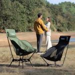 Wildhiker Portable High Back Folding Camping Chairs – Compact with Dual Sitting Modes, Pillow, Arm Pads and Side Pockets – Lightweight Chair for Motorcycle, RV, Festival, Travel – Black