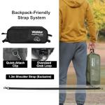 Wildhiker Portable High Back Folding Camping Chairs – Compact with Dual Sitting Modes, Pillow, Arm Pads and Side Pockets – Lightweight Chair for Motorcycle, RV, Festival, Travel – Black