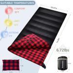 Keencamp 0 Degree Sleeping Bag Cotton Flannel Winter Cold Weather for Adults XXL Sleeping Bag 4 Season Big and Tall with Compression Sack
