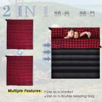 Keencamp 0 Degree Sleeping Bag Cotton Flannel Winter Cold Weather for Adults XXL Sleeping Bag 4 Season Big and Tall with Compression Sack