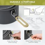 Alocs Portable Camping Cookware - Upgraded Handle, Non-Stick Camping Pan Set for Outdoor Kitchen, Picnic, Hiking and Fishing