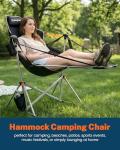 KingCamp Camping Chairs, Oversized Hammock Chairs, Folding Rocking Chairs, Aluminum Adjustable Back Swing Chair, Chair with Removable Footrest Pillow Cup Holder for Outdoor Beach Lawn (Black/Grey)