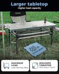 KingCamp Spacious Tabletop Area Aluminum Compact Roll 4-6 Person Stable Adjustable Feet Table with Carry Bag for Outdoor Camp Picnic, Black/Siver_53.5"×27.5" with Storage Layer