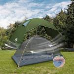 Night Cat 2-Persons Backpacking Tent: Waterproof Lightweight Camping Tent for Two People Hiking Outdoor Mountain with Aluminum Poles and Rainfly Army Green