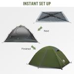 Night Cat 2-Persons Backpacking Tent: Waterproof Lightweight Camping Tent for Two People Hiking Outdoor Mountain with Aluminum Poles and Rainfly Army Green
