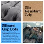 GORILLA GRIP Slip-Resistant Inflatable Sleeping Pad, Puncture Resistant Lightweight Camping Mattress, Foot Pump, Air Mats for Travel Backpacking, Inflating Bed Camp Sleep Pads for Tent, Gray