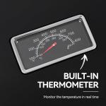 Grills House GT2007 Portable Tabletop Gas Grill, 12,000 BTU Output for Outdoor Camping, Foldable Legs, Piezo Ignition, Built-in Thermometer, for Tailgates and Camping Trips, Black