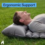 GORILLA GRIP Slip-Resistant Inflatable Sleeping Pad, Puncture Resistant Lightweight Camping Mattress, Foot Pump, Air Mats for Travel Backpacking, Inflating Bed Camp Sleep Pads for Tent, Gray