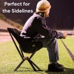 CLIQ Portable Camping Chair - Collapses to Size of Water Bottle - Lightweight Folding Chair for Camping - Outdoor Chair Supports 300 Lbs - Camp Chair Outdoor Adventures, Black