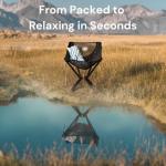 CLIQ Portable Camping Chair - Collapses to Size of Water Bottle - Lightweight Folding Chair for Camping - Outdoor Chair Supports 300 Lbs - Camp Chair Outdoor Adventures, Black