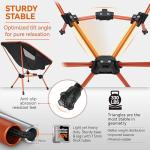 MARCHWAY Lightweight Folding Camping Chair, Stable Portable Compact for Outdoor Camp, Travel, Beach, Picnic, Festival, Hiking, Backpacking, Supports 330Lbs (Orange)