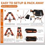 MARCHWAY Lightweight Folding Camping Chair, Stable Portable Compact for Outdoor Camp, Travel, Beach, Picnic, Festival, Hiking, Backpacking, Supports 330Lbs (Orange)
