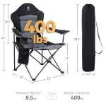 EVER ADVANCED Camping Chairs, Lawn Chairs Outdoor Sports Chairs, Folding Chair Camping Chairs for Adults, Supports 400lbs