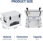 Portable Ice Chest Cooler Box, Heavy Duty Insulated Small Camping Cooler with 5-Day Ice Retention, for Beach, BBQ, Fishing, Picnics & Outdoor Adventures