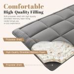 WhatsBedding Japanese Floor Mattress Futon Mattress 3" Grey Tatami Mat Shredded Memory Foam Filled Sleeping Pad, Foldable & Portable Roll Up Lounger Camping Bed for Kids and Adult,Twin Size 39"x 80"