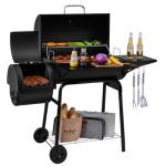 Royal Gourmet CC1830S 30" BBQ Charcoal Grill and Offset Smoker | 811 Square Inch cooking surface, Outdoor for Camping | Black