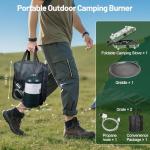 Portable Camping stove, 2 Burner Foldable Camping Stove with Griddle and Carrying Bag & Hose, 8600BTU Portable Propane Camp Stove with Ignition & 2 Adjustable Burners,for Camping Tailgating BBQ Grill