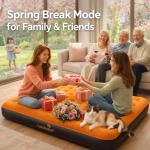 Luxchoice Air Mattress with Built-in USB Rechargeable Pump Camping Inflatable Mattress Portable Blow up Mattress Air Bed Guest Bed for Home Outdoors Hiking Travel