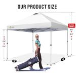 CROWN SHADES 10x10 Pop Up Canopy - Beach Tent with One Push Setup - Easy Outdoor Sun Shade for Events, Parties, Camping - Gazebo with STO-N-Go Cover Bag, Silver Coated Top, White