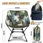 TUIKEN Ultralight Camping Chair Backpacking Chair, Portable Camp Chair with Cup Holder & Storage Bag, Lightweight Compact Folding Chair for Hiking, Travel, Picnic Mountaineering (Camo)