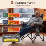 TIMBER RIDGE Oversized Heated Camping Chair for Outdoor Sports, High Back Padded Lawn Chair for Adults Support Up to 500lbs with Cup Holder, Side Pocket(Power Bank not Included)
