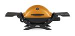Weber Q1200 Liquid Propane Portable Gas Grill, Orange – 1‑Burner Travel and Camping Grill with Cast‑Iron Grates & Electronic Ignition (8,500 BTU Burner)