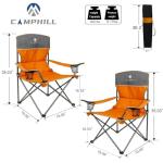CAMPHILL Camping Set of 4 including Table. Heavy Duty Outdoor Folding Chairs with Cup Holder. Collapsible, Includes One Sofa & Two Single Chairs, Plus Camping Table