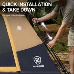 EVER ADVANCED 4 Person Blackout Camping Tent, 60s Easy Setup Instant Cabin Tent for Family, 4000mm Water-Resistant & UV Protection Light-Blocking Tent with Rainfly for Outdoor Travel, 8' x 7' x 59"