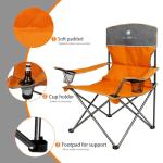 CAMPHILL Camping Set of 4 including Table. Heavy Duty Outdoor Folding Chairs with Cup Holder. Collapsible, Includes One Sofa & Two Single Chairs, Plus Camping Table