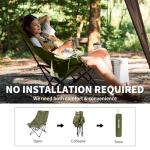 Naturehike Seastar Padded Camping Chair, Oversized 2-Position Adjustable Folding Chair, Portable Camp Chair with Side Pocket & Carry Bag