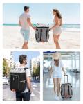 TOURIT 50-Can Rolling Backpack, Double Deck & Dual-Bar Handle Travel Soft Cooler Bag with Wheels, 30L Space Beach Cooler Size 18"(15"+3")×13"×11"
