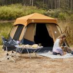 EVER ADVANCED 4 Person Blackout Camping Tent, 60s Easy Setup Instant Cabin Tent for Family, 4000mm Water-Resistant & UV Protection Light-Blocking Tent with Rainfly for Outdoor Travel, 8' x 7' x 59"